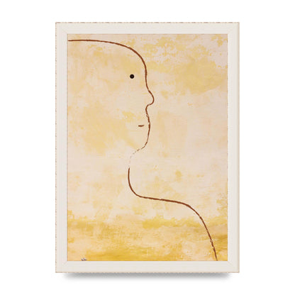 Distressed Wall Abstract Face Art For The Home - A4 framed