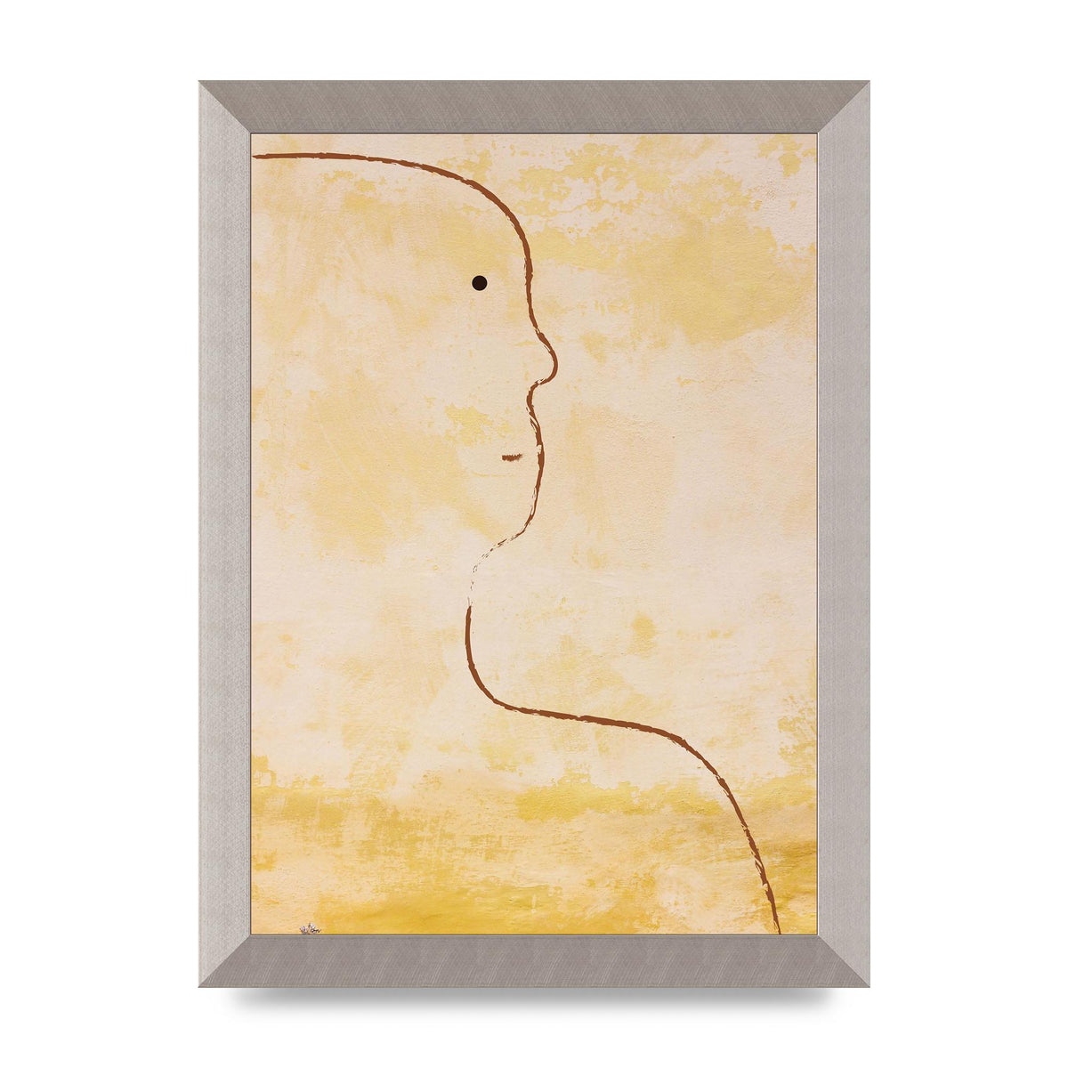 Distressed Wall Abstract Face Art For The Home - A4 framed