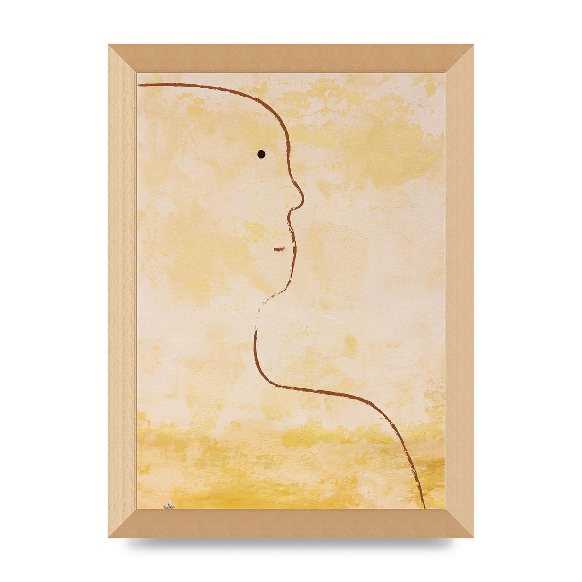 Distressed Wall Abstract Face Art For The Home - A4 framed