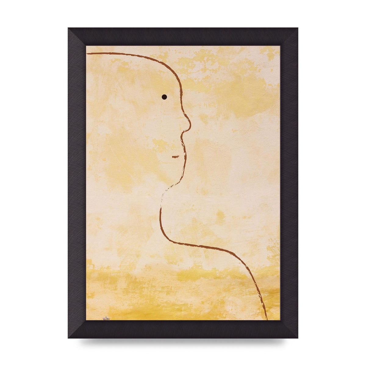 Distressed Wall Abstract Face Art For The Home - A4 framed