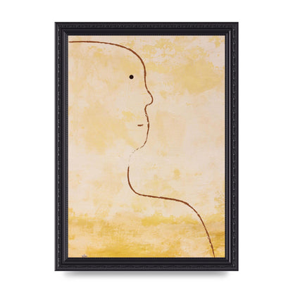 Distressed Wall Abstract Face Art For The Home - A4 framed
