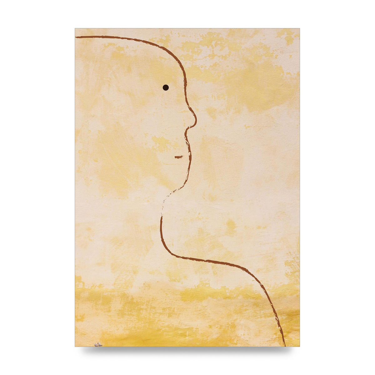 Distressed Wall Abstract Face Art For The Home - unframed print
