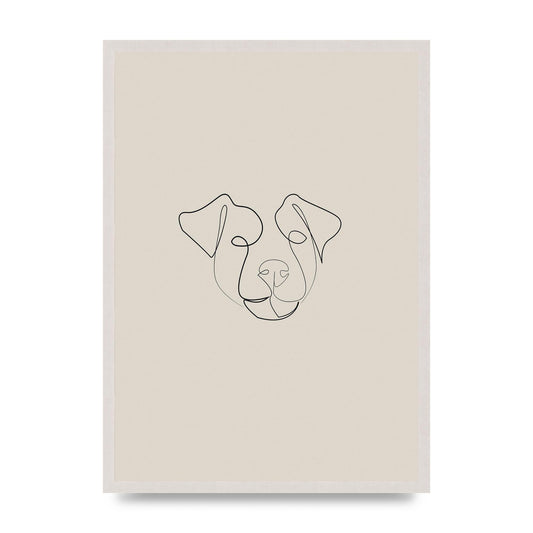 Dog Lover Illustration Printed Poster - A2 framed
