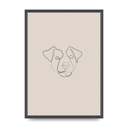 Dog Lover Illustration Printed Poster - A2 framed
