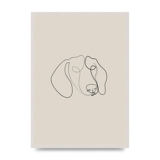 Dog Lover Illustration Two Wall Art - A2 framed