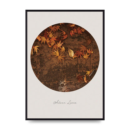 Autumn Leaves Golden Art For The Home - A2 framed