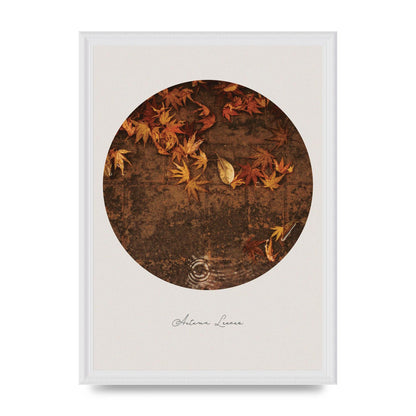 Autumn Leaves Golden Art For The Home - A3 framed