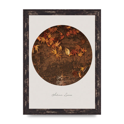 Autumn Leaves Golden Art For The Home - A4 framed