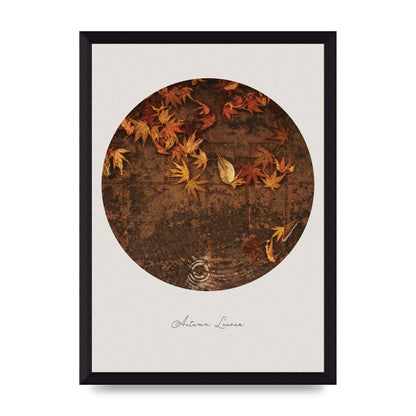 Autumn Leaves Golden Art For The Home - A4 framed