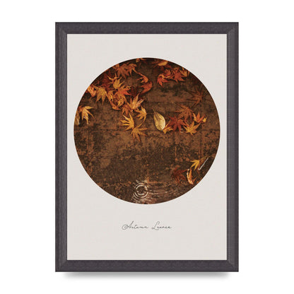 Autumn Leaves Golden Art For The Home - A4 framed