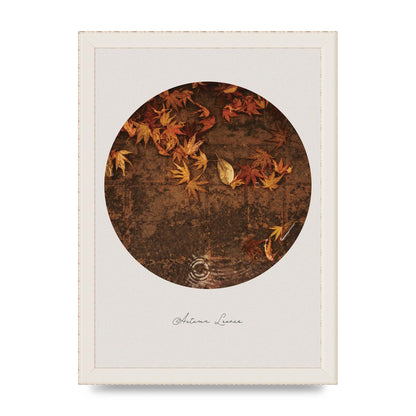 Autumn Leaves Golden Art For The Home - A4 framed