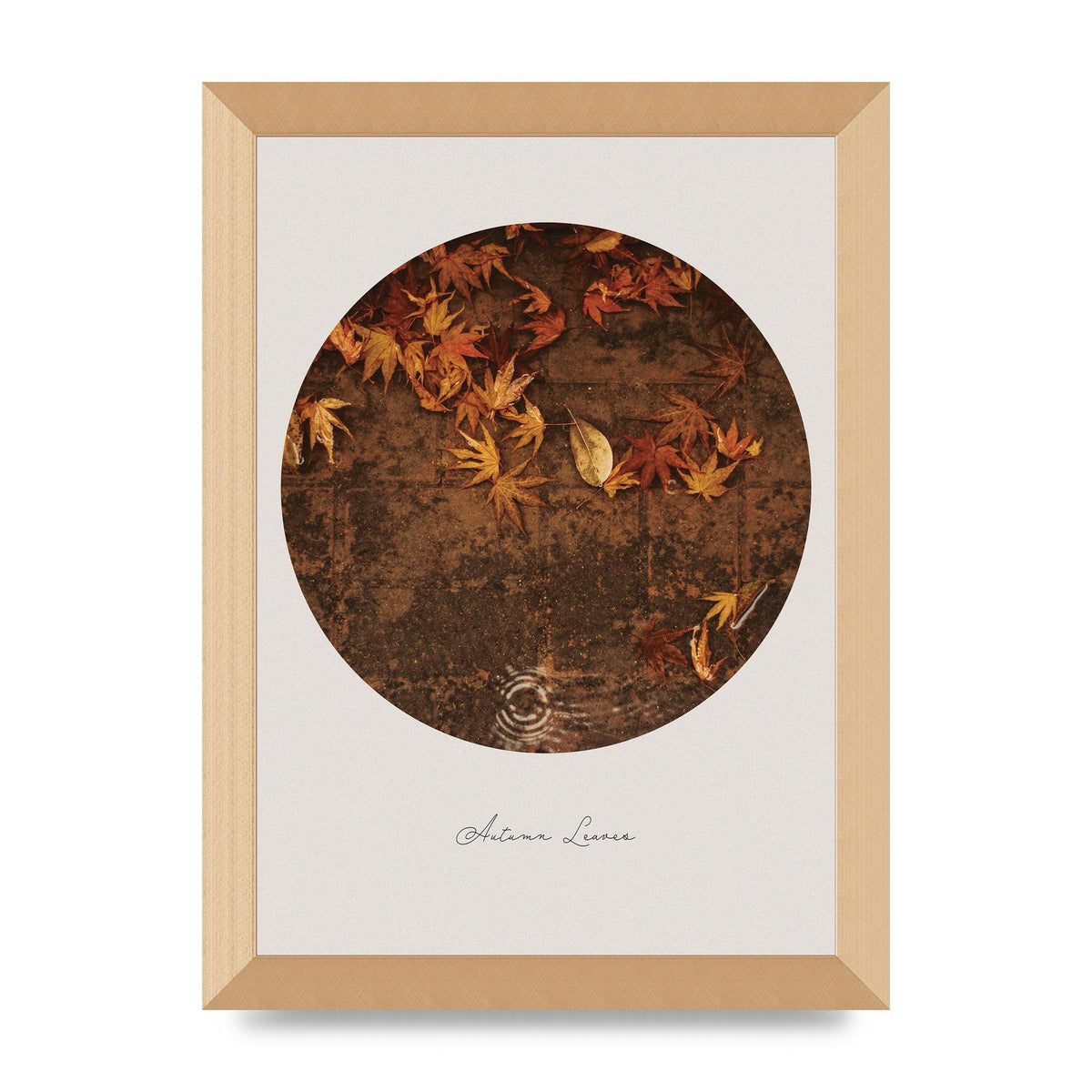 Autumn Leaves Golden Art For The Home - A4 framed
