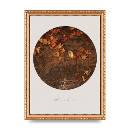 Autumn Leaves Golden Art For The Home - A4 framed