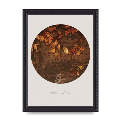 Autumn Leaves Golden Art For The Home - A4 framed