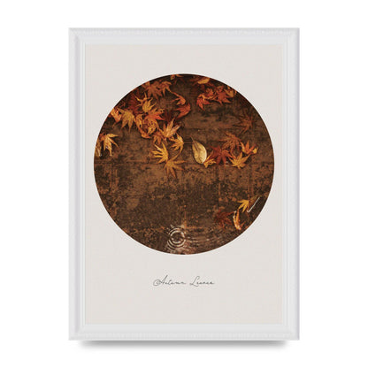Autumn Leaves Golden Art For The Home - A4 framed