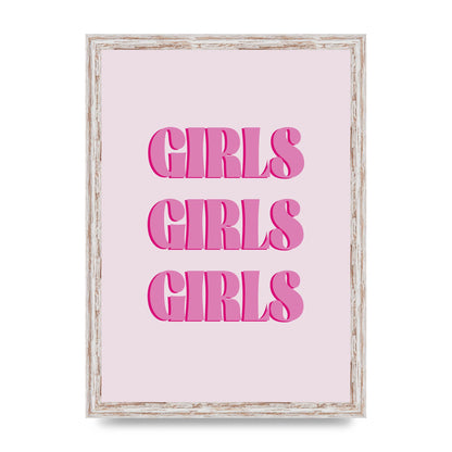 Girls Girls Girls Quote" Art For The Home - A3 framed