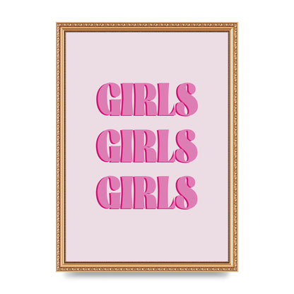 Girls Girls Girls Quote" Art For The Home - A3 framed