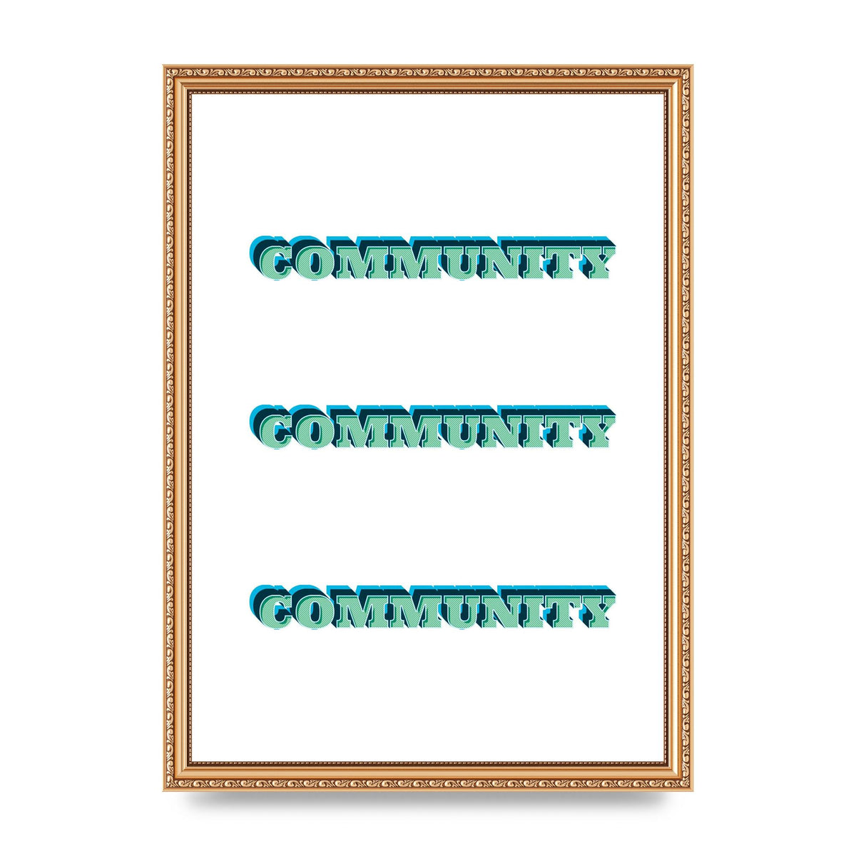 Community Quote" Wall Art - A3 framed