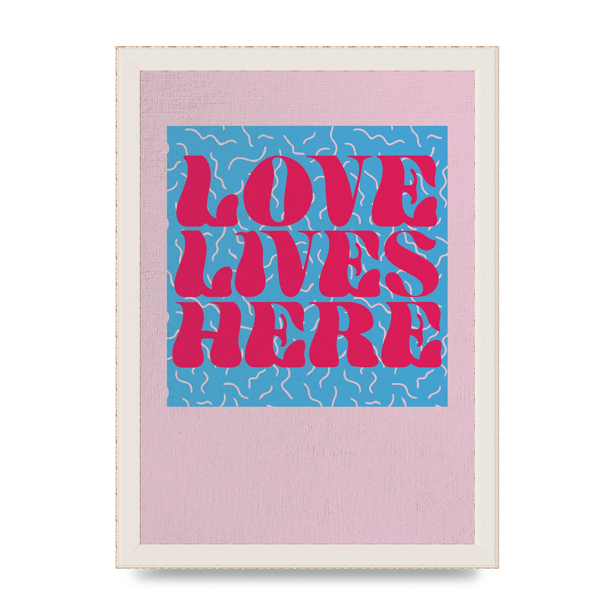 Love Lives Here Textured Quote" Art For The Home - A4 framed