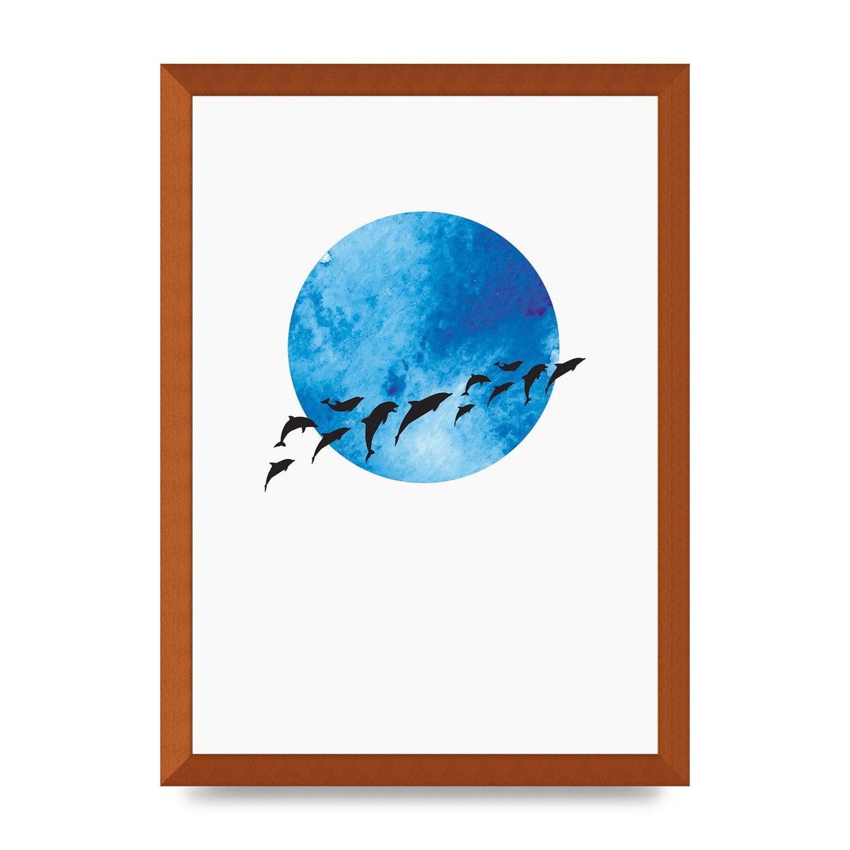 Watercolour Animal Silhouette Two Printed Poster - A3 framed