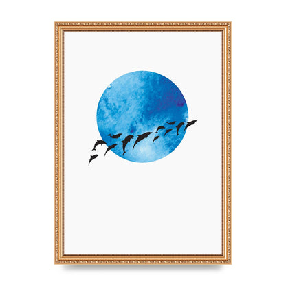 Watercolour Animal Silhouette Two Printed Poster - A3 framed