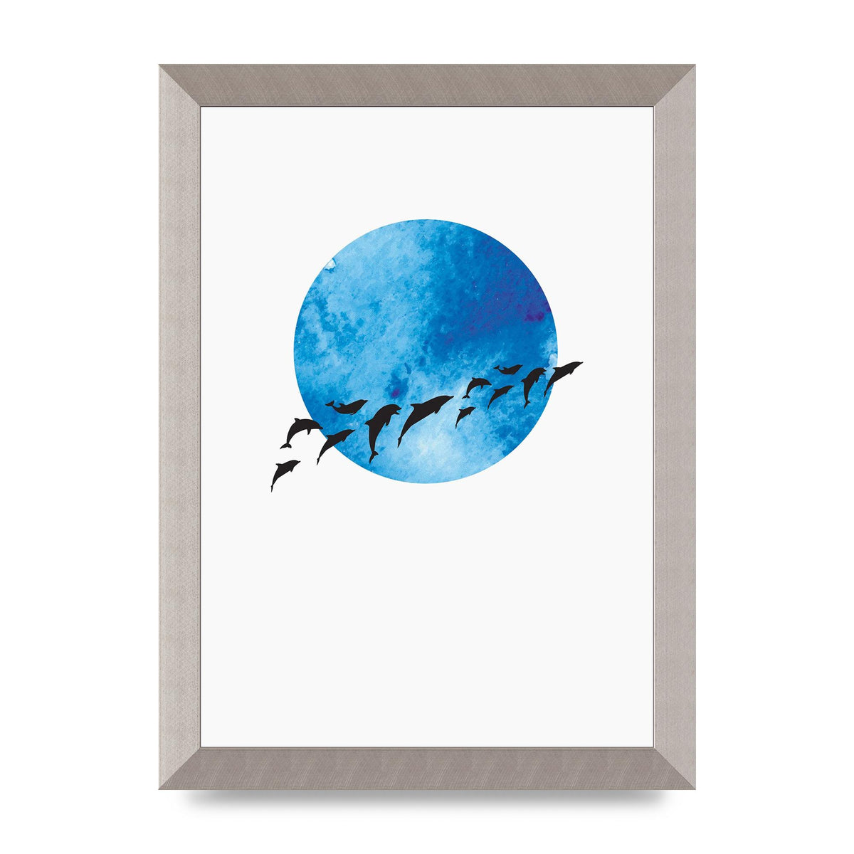 Watercolour Animal Silhouette Two Printed Poster - A4 framed