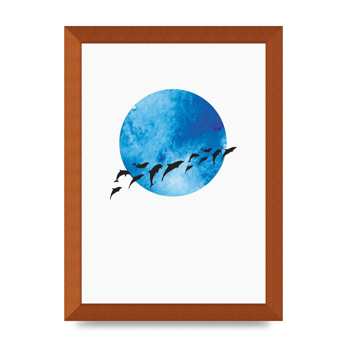 Watercolour Animal Silhouette Two Printed Poster - A4 framed