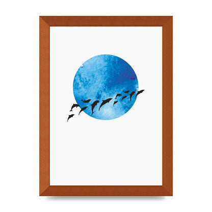 Watercolour Animal Silhouette Two Printed Poster - A4 framed
