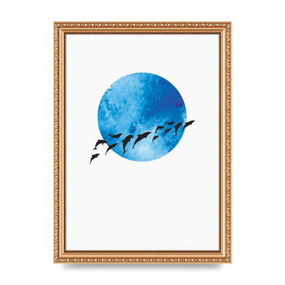 Watercolour Animal Silhouette Two Printed Poster - A4 framed