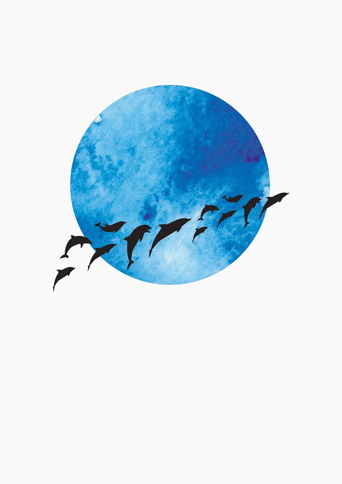 Watercolour Animal Silhouette Two Printed Poster - detail