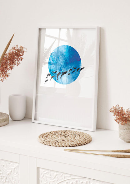 Watercolour Animal Silhouette Two Printed Poster - hall 1