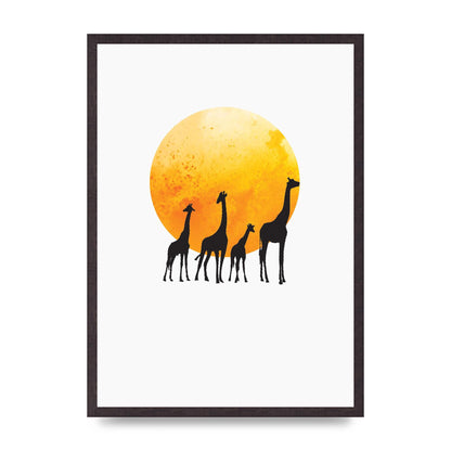 Watercolour Animal Silhouette Three Wall Art - A2 framed