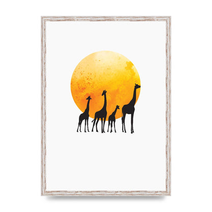 Watercolour Animal Silhouette Three Wall Art - A2 framed