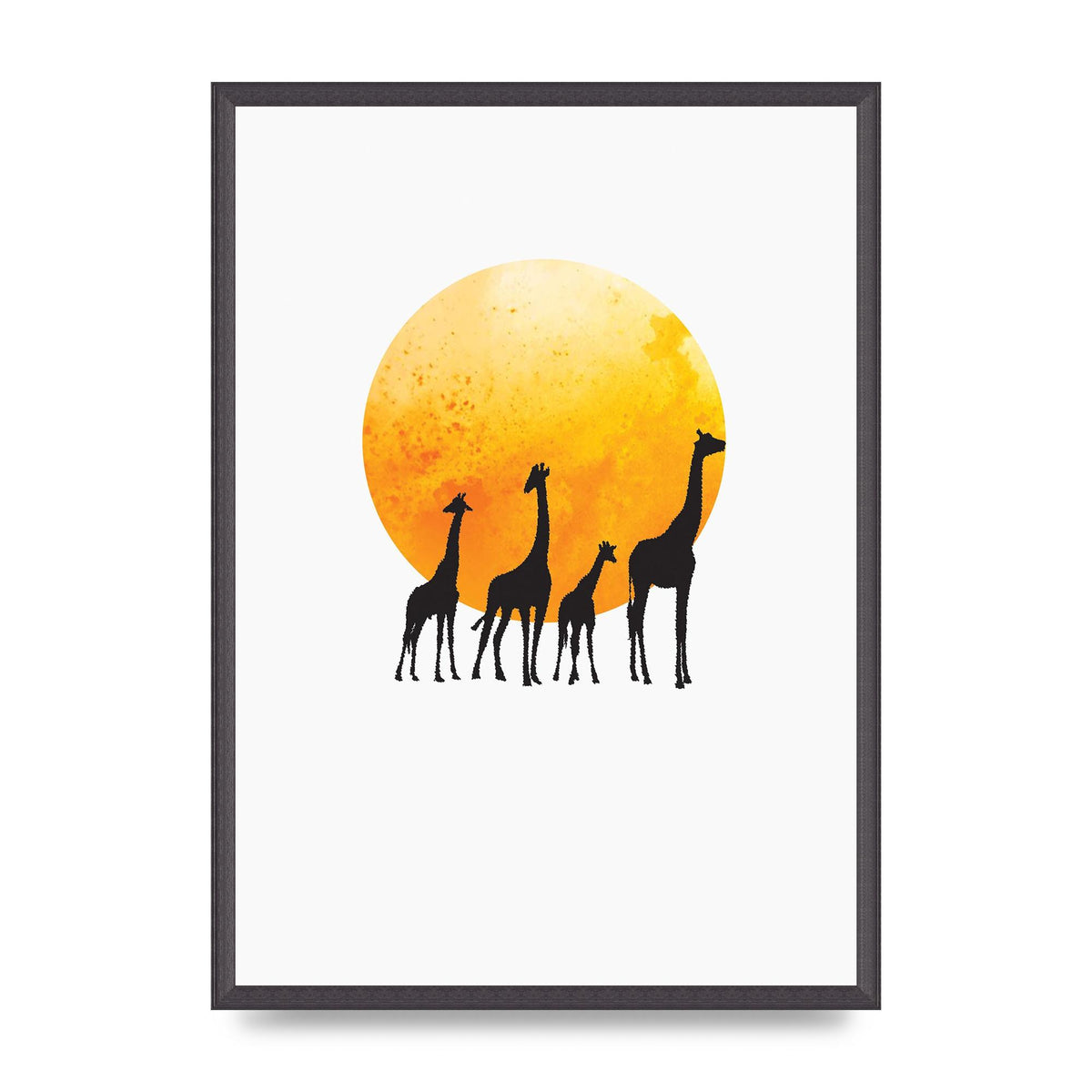 Watercolour Animal Silhouette Three Wall Art - A2 framed