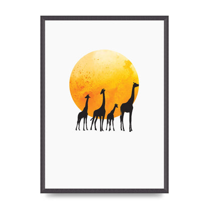 Watercolour Animal Silhouette Three Wall Art - A2 framed