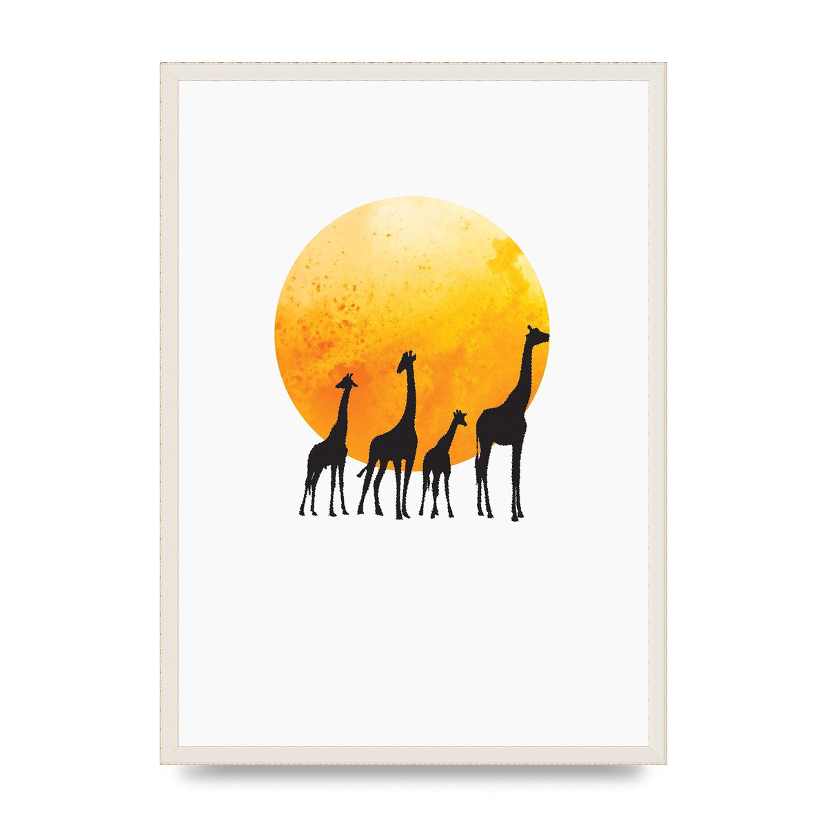 Watercolour Animal Silhouette Three Wall Art - A2 framed
