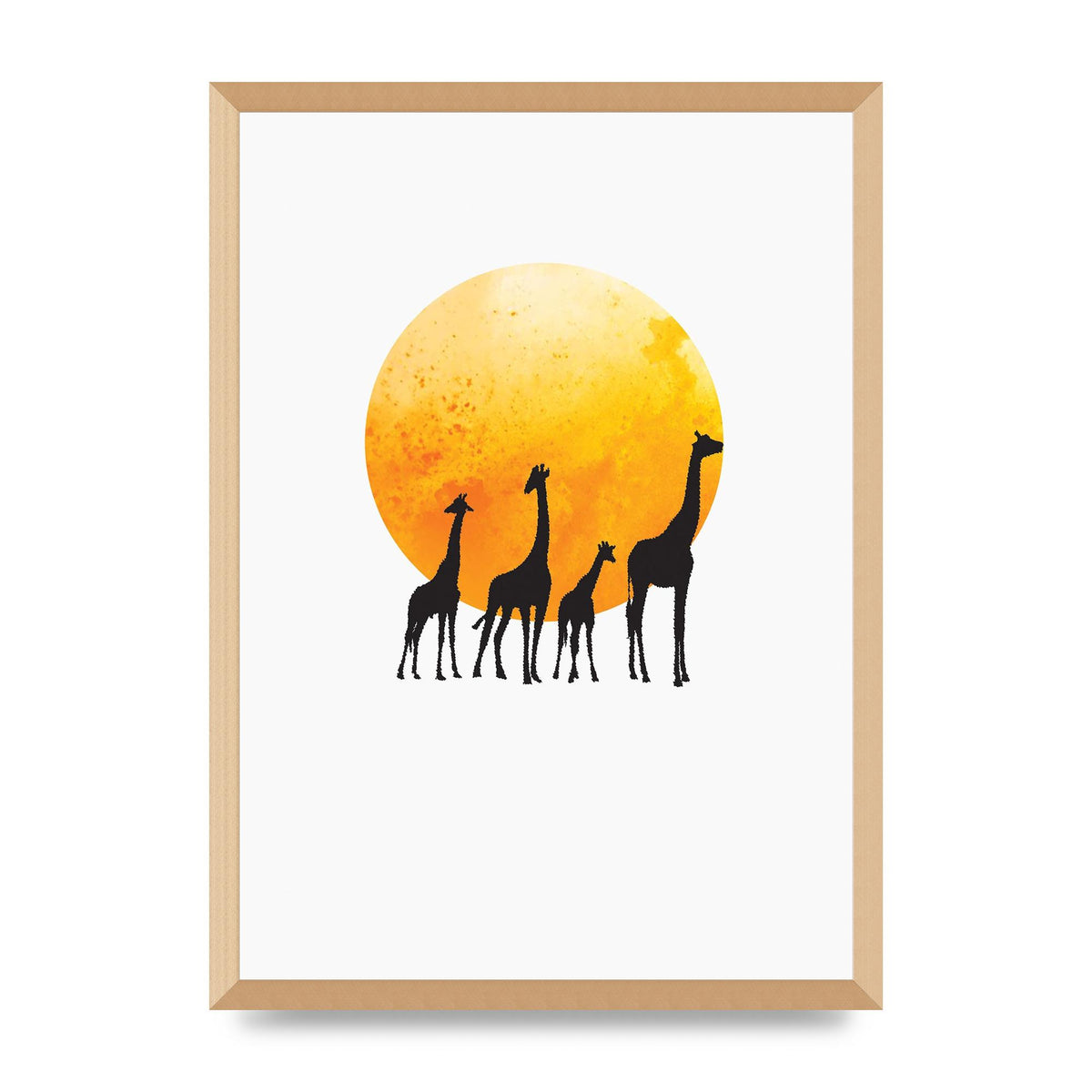 Watercolour Animal Silhouette Three Wall Art - A2 framed