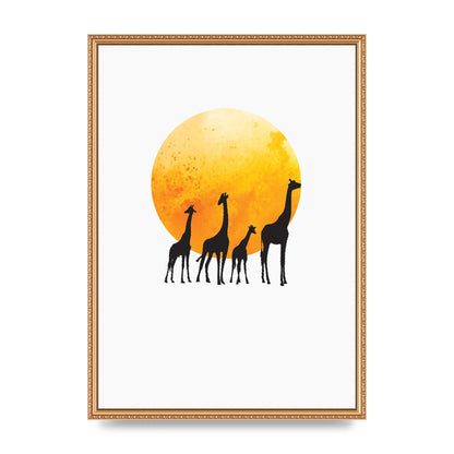 Watercolour Animal Silhouette Three Wall Art - A2 framed