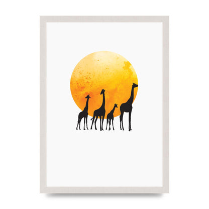 Watercolour Animal Silhouette Three Wall Art - A3 framed