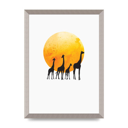 Watercolour Animal Silhouette Three Wall Art - A3 framed