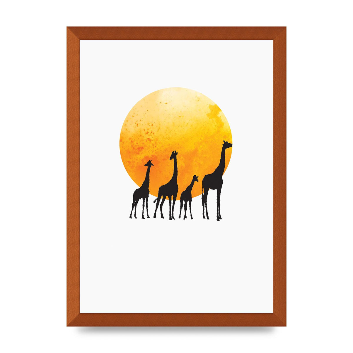 Watercolour Animal Silhouette Three Wall Art - A3 framed