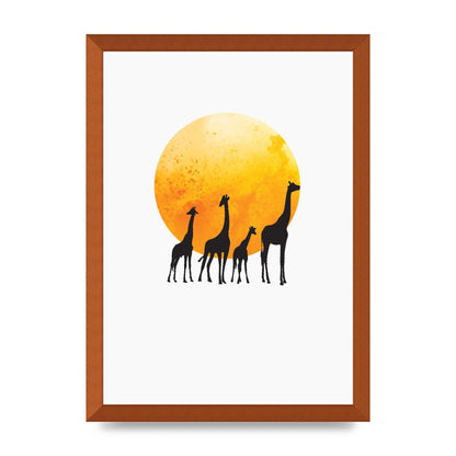 Watercolour Animal Silhouette Three Wall Art - A3 framed