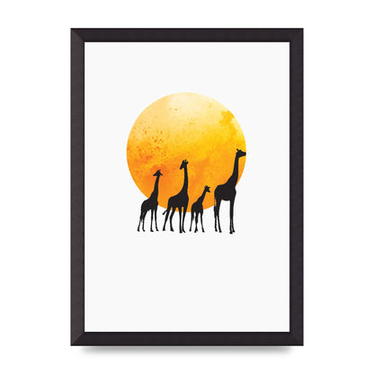 Watercolour Animal Silhouette Three Wall Art - A3 framed