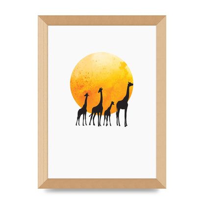 Watercolour Animal Silhouette Three Wall Art - A4 framed