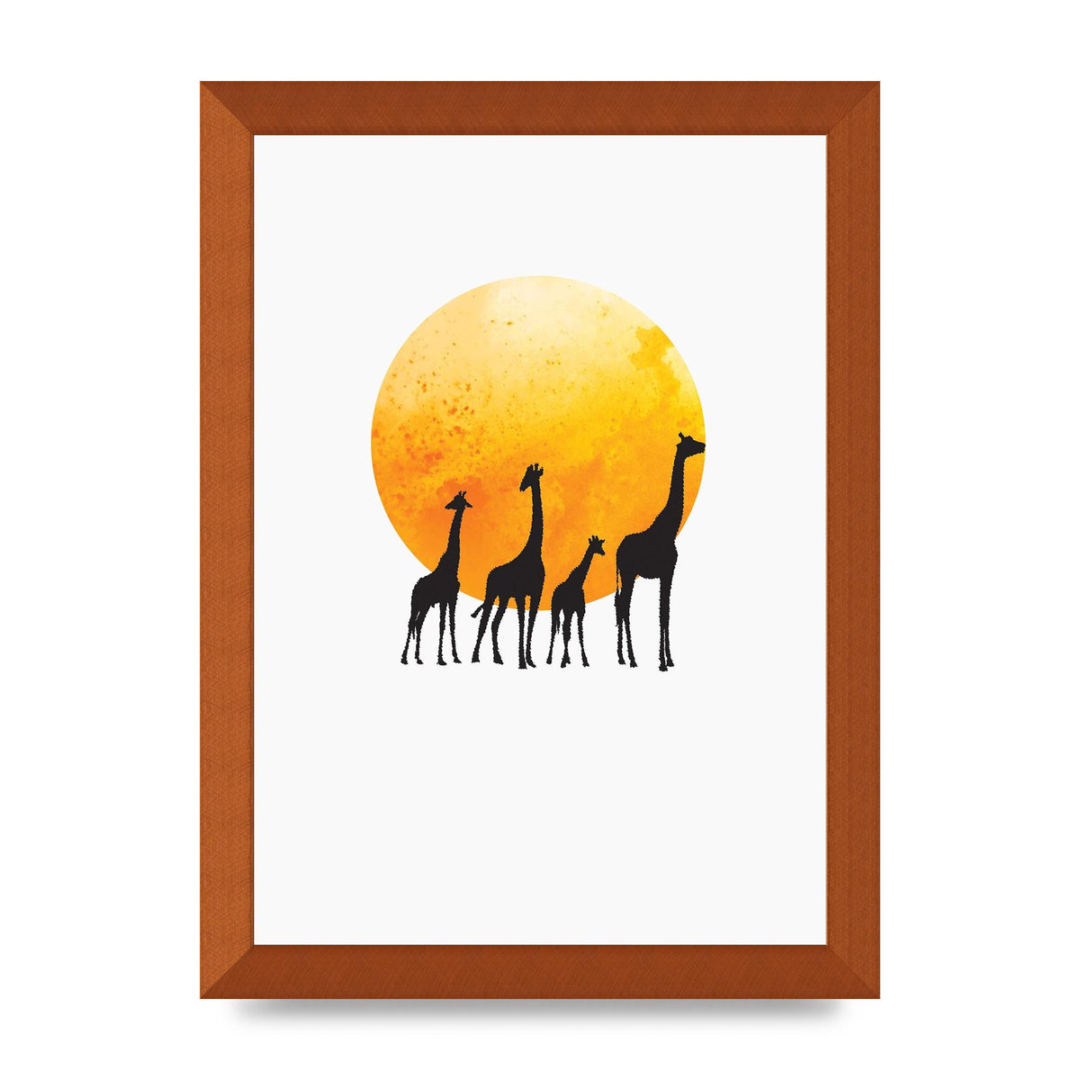 Watercolour Animal Silhouette Three Wall Art - A4 framed