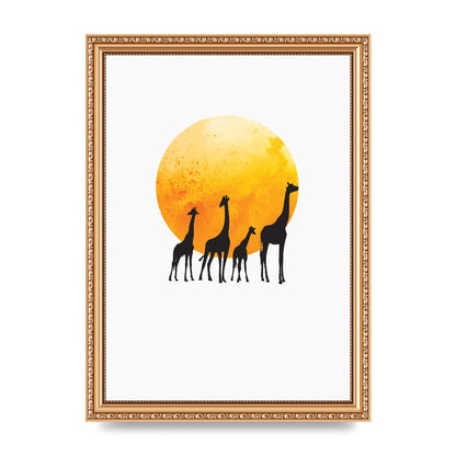 Watercolour Animal Silhouette Three Wall Art - A4 framed