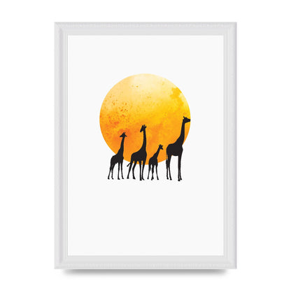 Watercolour Animal Silhouette Three Wall Art - A4 framed