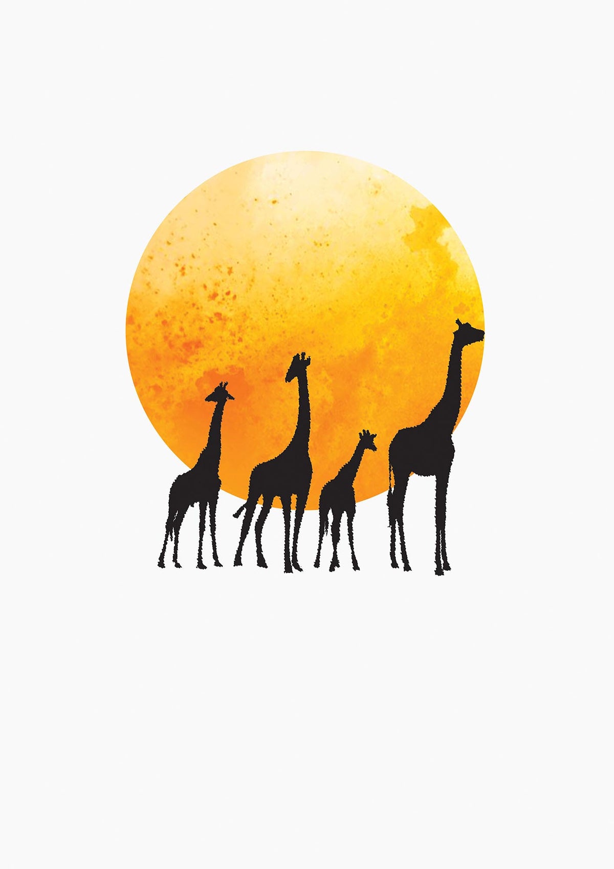 Watercolour Animal Silhouette Three Wall Art - detail