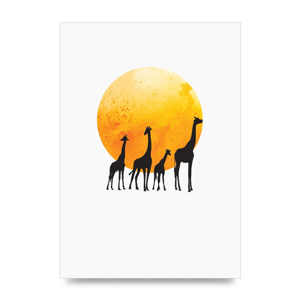 Watercolour Animal Silhouette Three Wall Art - unframed print