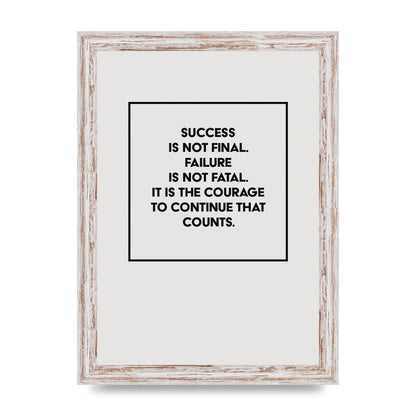 Courage To Continue Square" Printed Poster - A4 framed